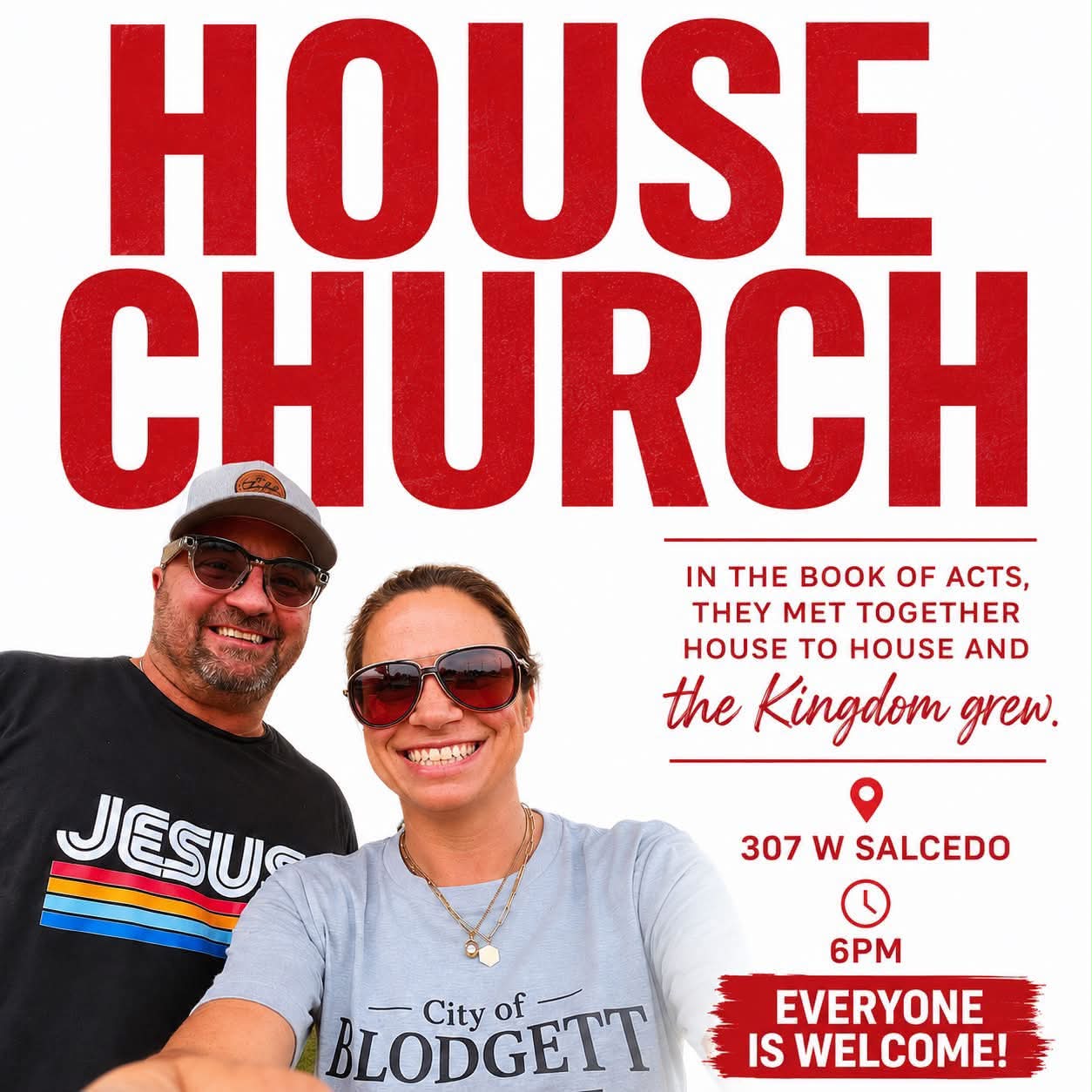 Bart and Jody Smith inviting people to House Church